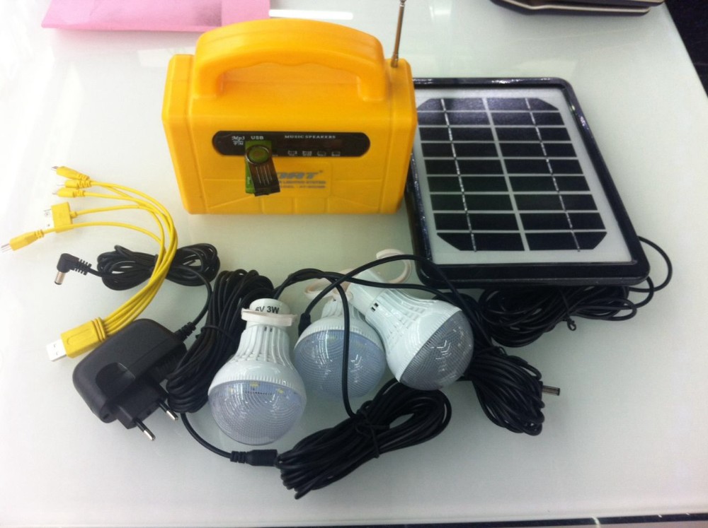 cheap handheld emergency light Solar Lighting System with FM &MP3 4.5Ah solar kits