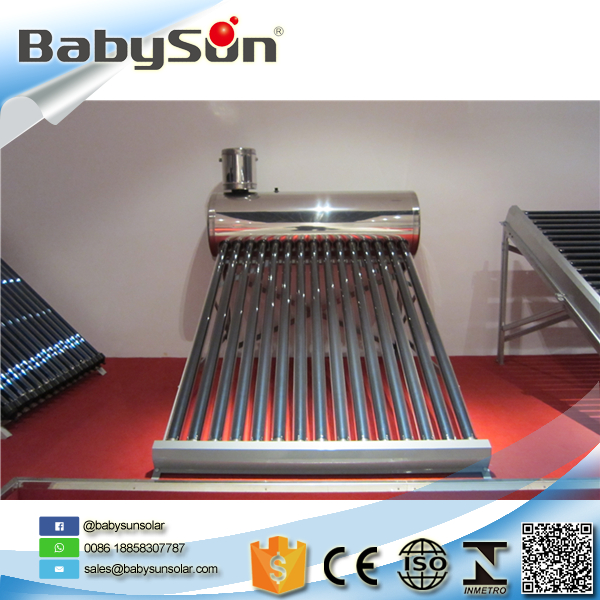 Split vacuum glass tubes for rooftop solar water heater