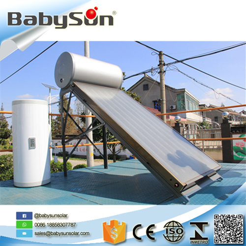 Split vacuum glass tubes for rooftop solar water heater