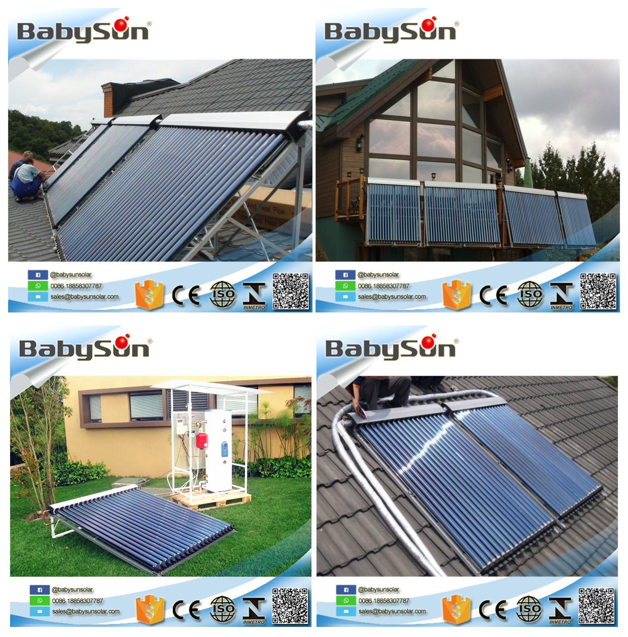 Zhejiang import balcony heat pipe seperate pressure solar water heater energy home solar system