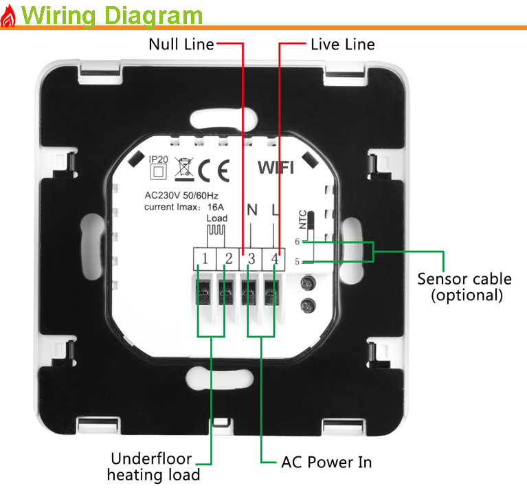 English, French, German, Spanish, Italian, Chinese App Control Heating Smart Wifi Underfloor Heating Thermostat