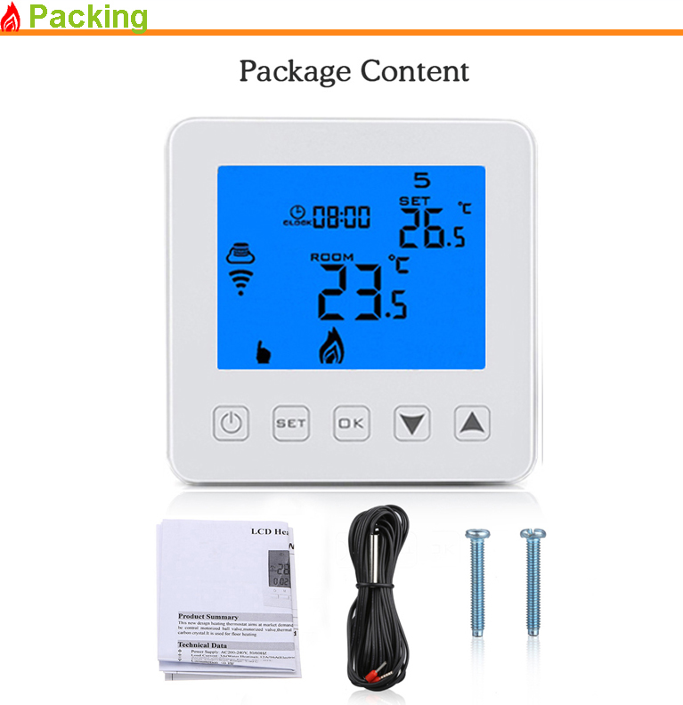 English, French, German, Spanish, Italian, Chinese App Control Heating Smart Wifi Underfloor Heating Thermostat
