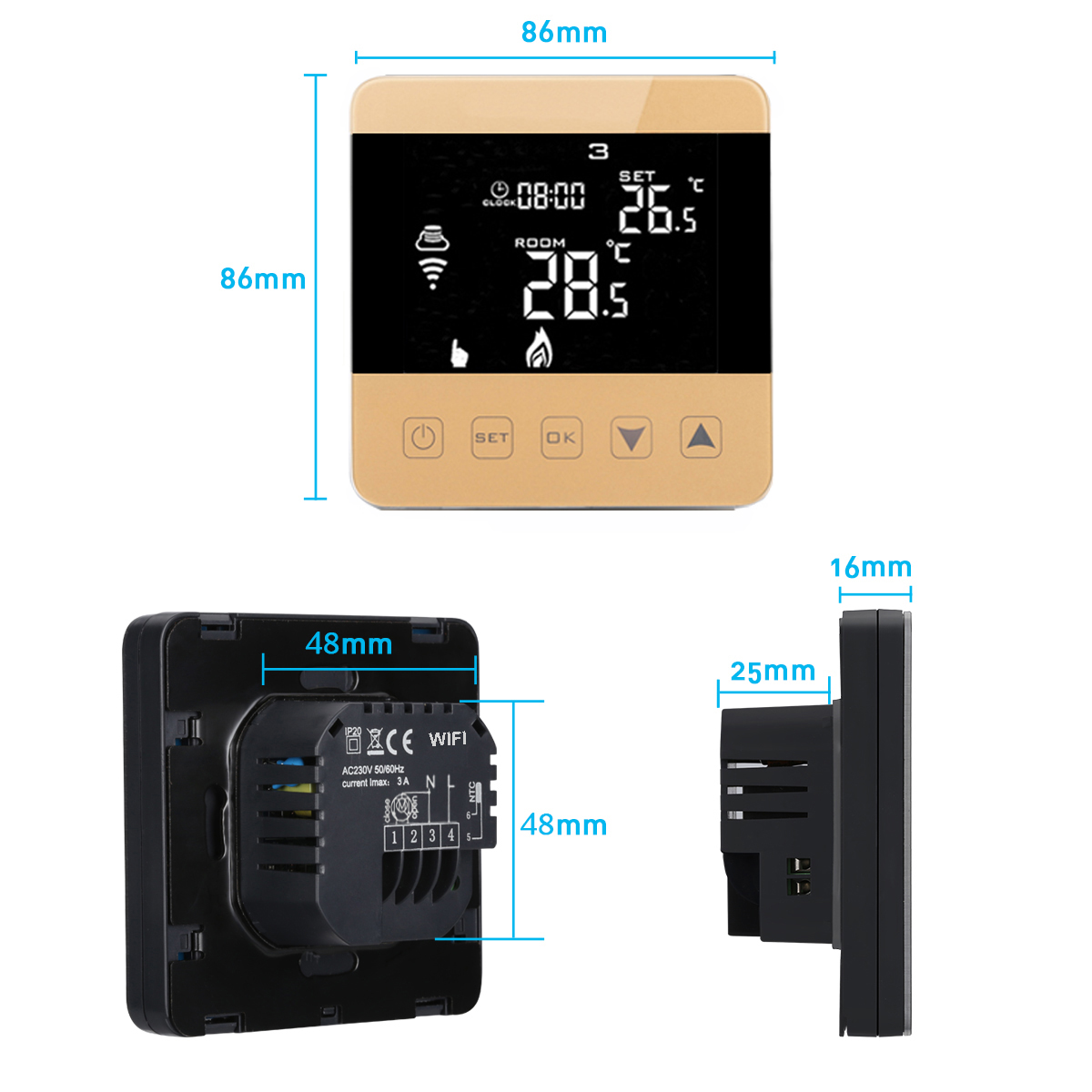 5+2 Days Weekly Programmable Water Underfloor Heating Thermostat