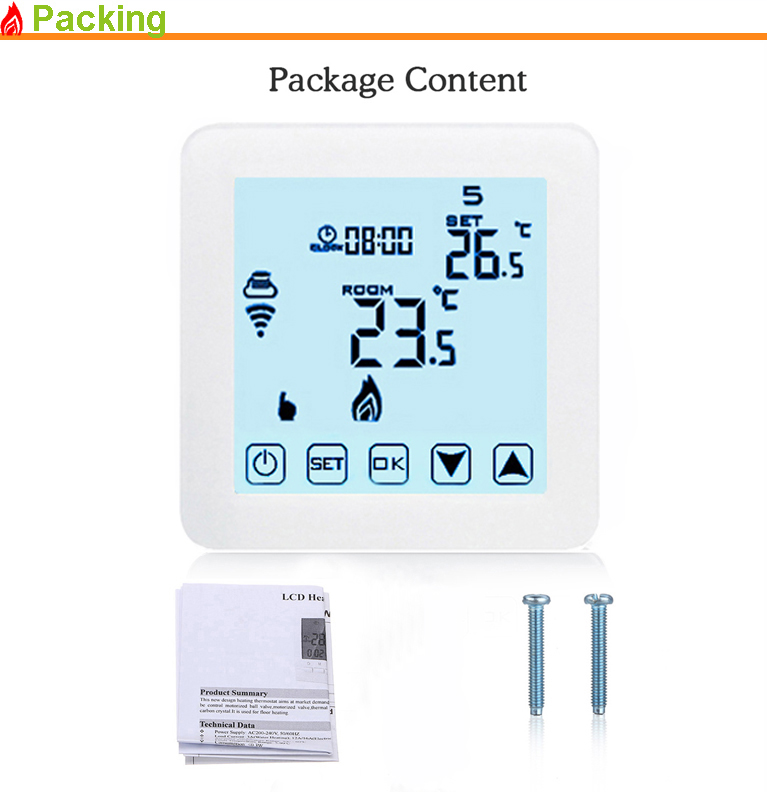 3A Wifi Remote Control Programmable Thermostat