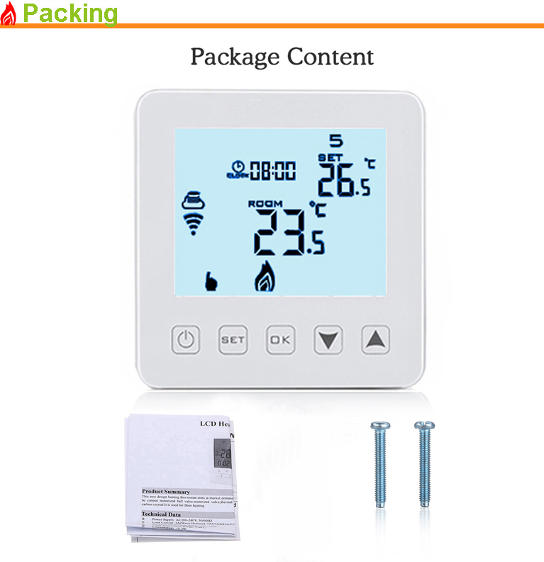 LCD Electronic Water Floor Heating Distributor Wifi Thermostat For Actuator