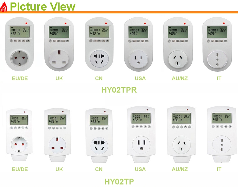 220V Digital Outlet Plug In Thermostat