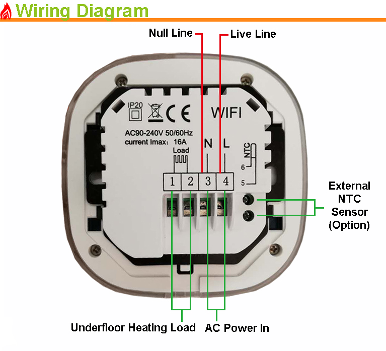 Wireless Digital Room Wifi Thermostat With Alexa For Electric Floor Heating