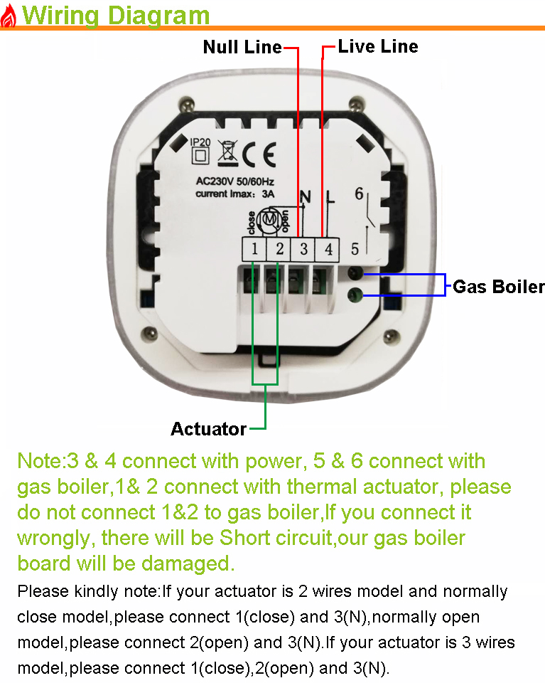 Programmable Gas Boiler Heating Temperature Controller Thermostat With Children Lock