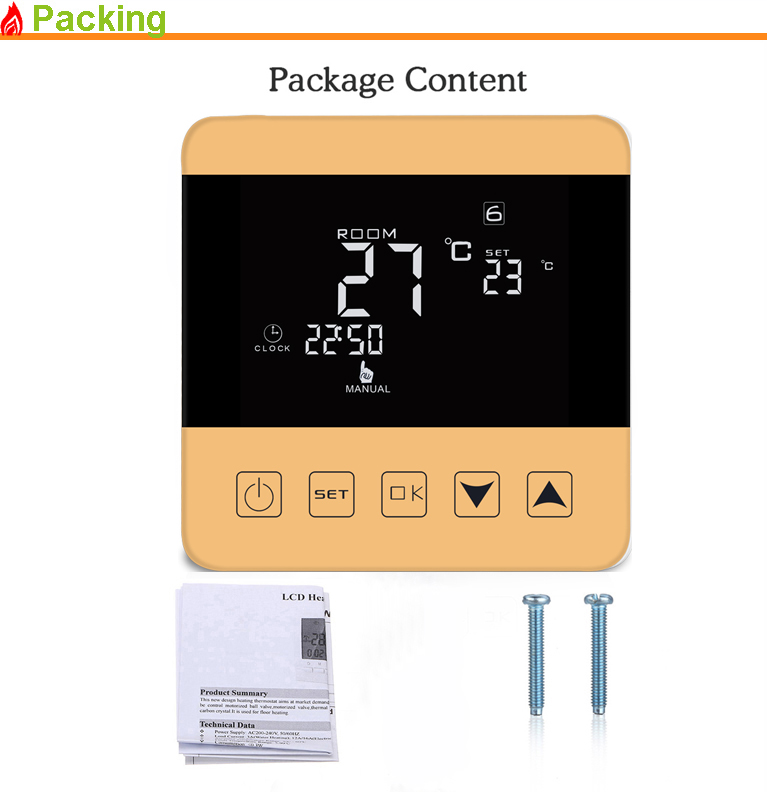 LCD digital room thermostat programming temperature controller radiant heat thermostat for heated floor