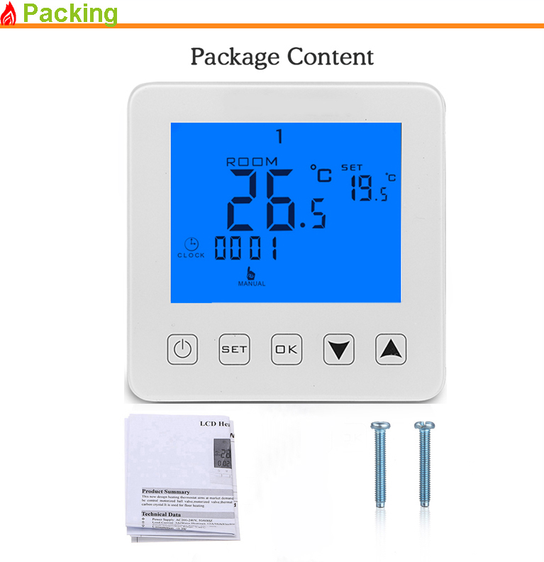 LCD screen touch radiator thermostat electronic programmable heating temperature controller heating distributor controller
