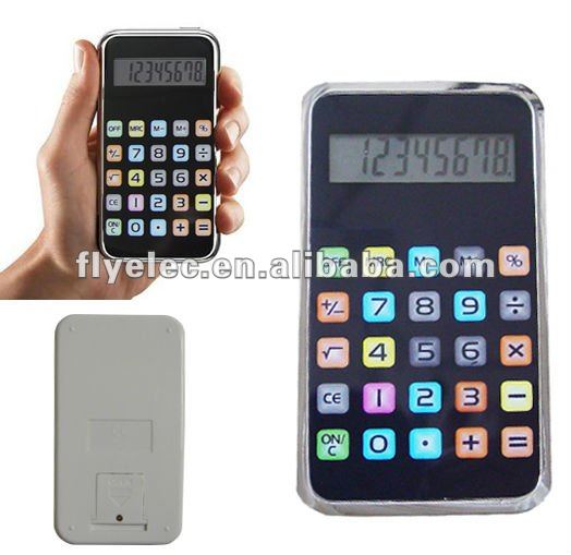 Novelty  Pocket Promotion Pen Box 8 Digits Colors Solar Calculator