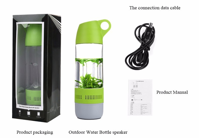 2 in 1 400ml Water Bottle Yoga Biking Outdoor Wireless Speaker Sound Stereo Music Player Support TF Card
