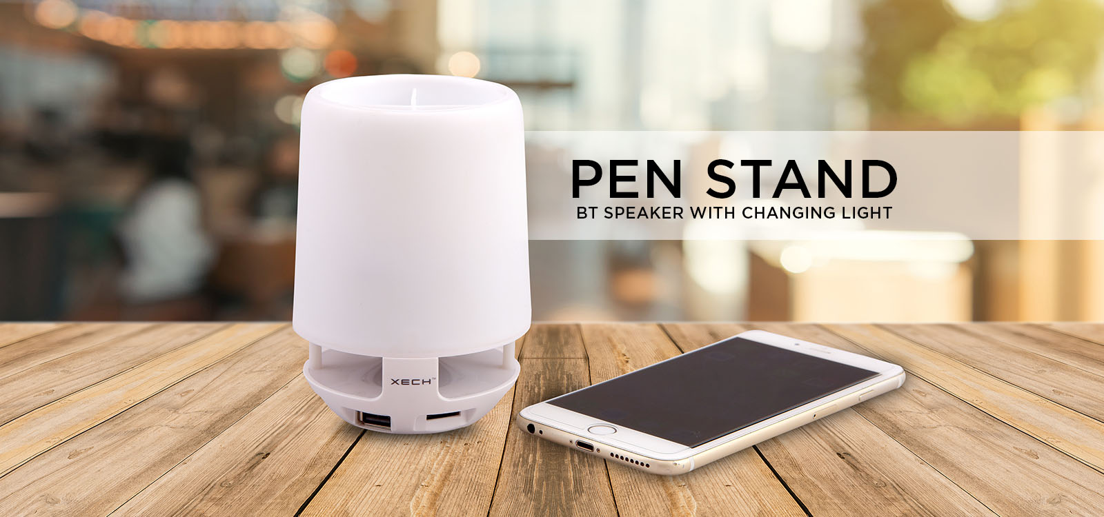 Pen stand BT speaker with changing light