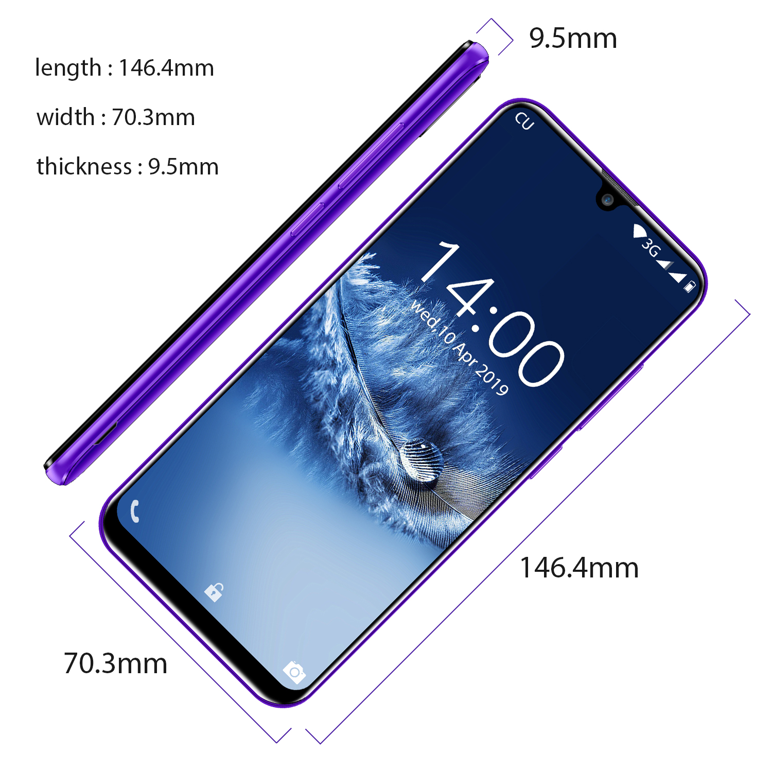 Oukitel C16 " Mobile phone 2+16 GB Android 9.0 support 5G/2.4G wifi with Face ID