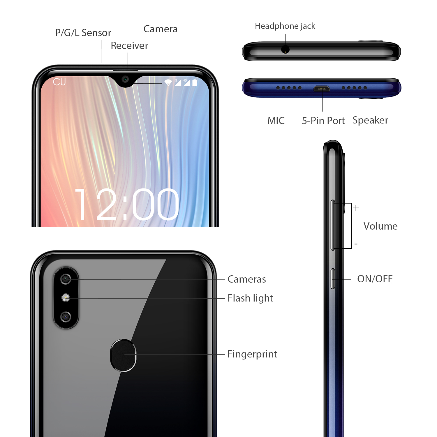 Oukitel  c15 pro 6.1" Mobile phone 3+32GB Android 9.0 support5G/2.4G wifi with Face ID