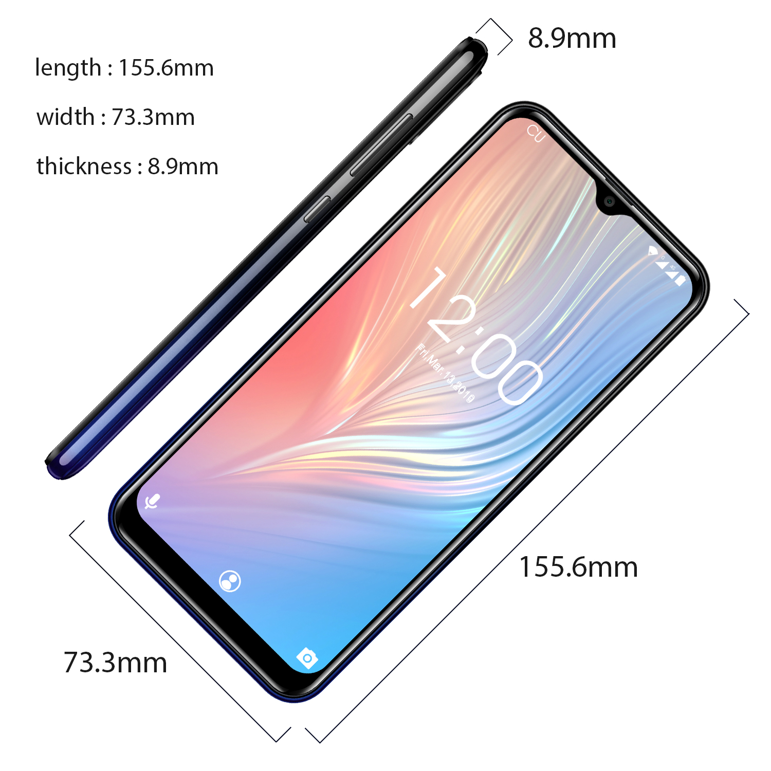 Oukitel  c15 pro 6.1" Mobile phone 3+32GB Android 9.0 support5G/2.4G wifi with Face ID