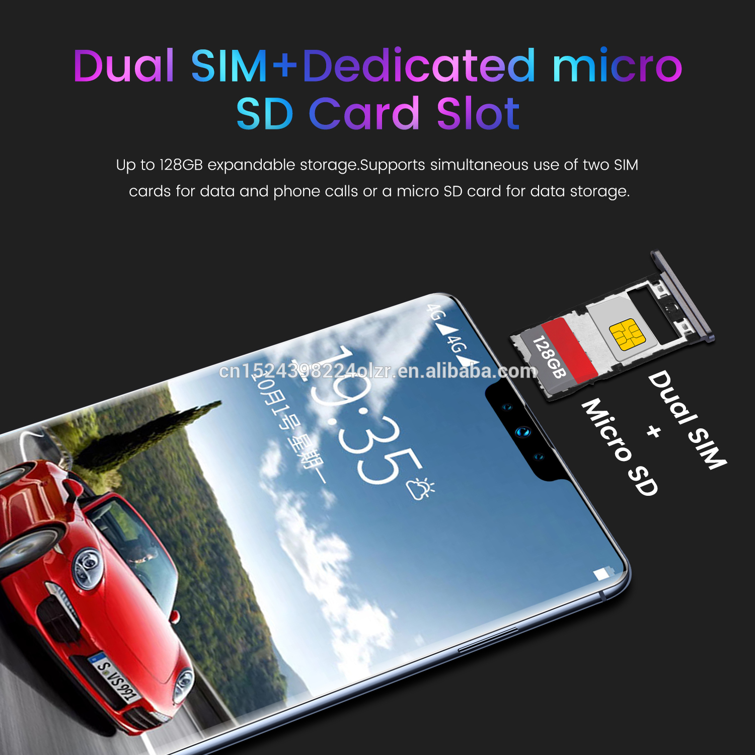 6.6 inh 8+128GB Dual Sim Mobile Phone 4500mah long Battery Resolution 2400*1176 cell phone