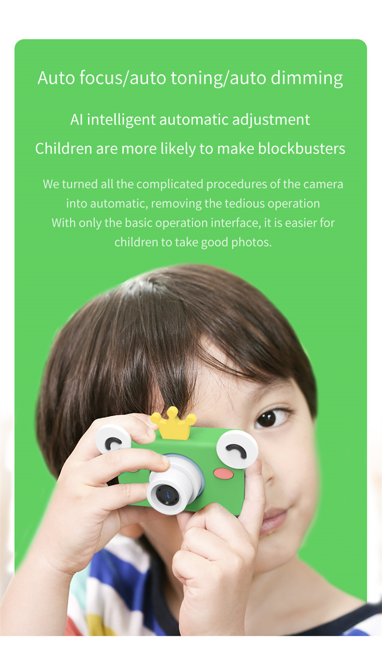Cartoon no focus 8M pixel small smart kids rechargeable digital camera