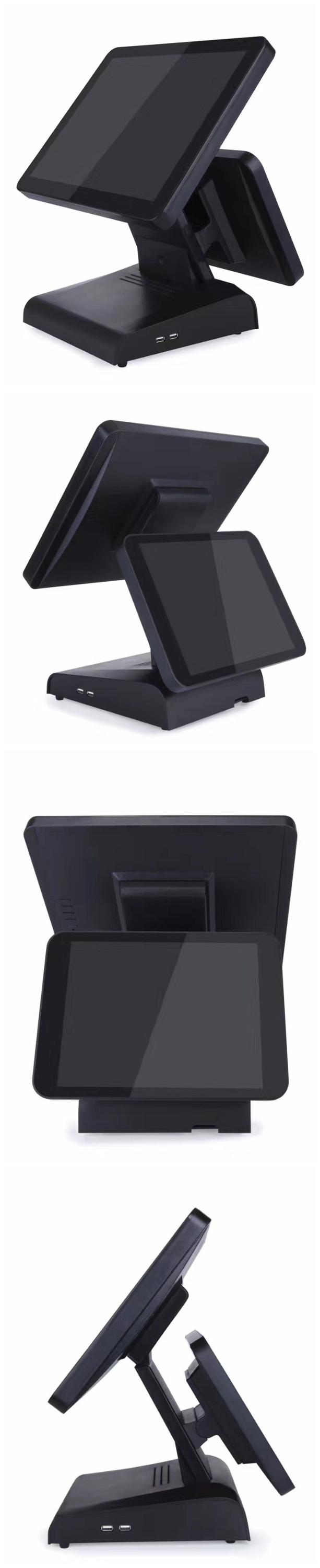 15 Inch Flat Panel Capacitive Touch Screen Dual Display POS Terminal Windows OS All In One POS System