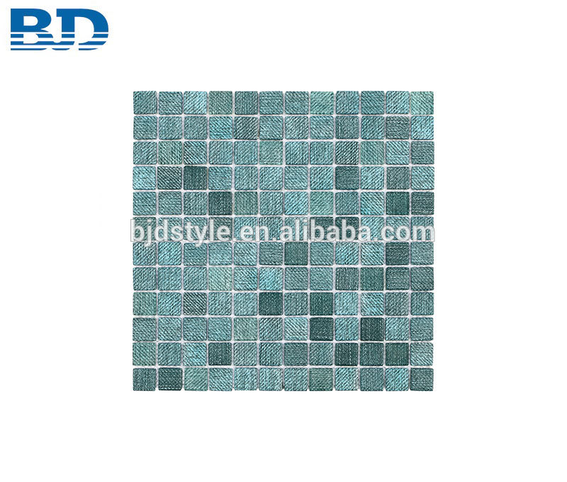 Dark Grey Washroom Wall Border Glass Mosaic Tile
