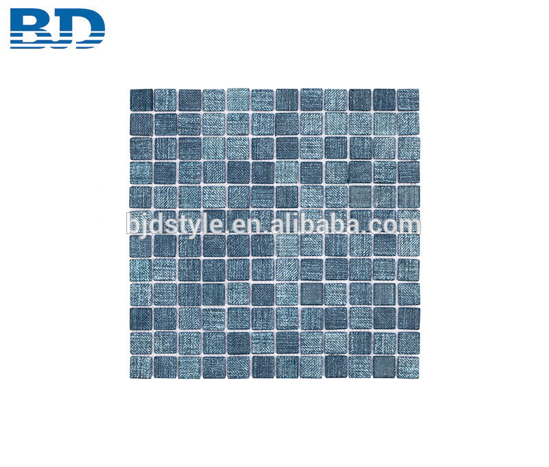 4mm Kitchen Wall Blue Glass Mosaic Tile
