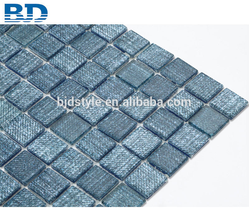 4mm Kitchen Wall Blue Glass Mosaic Tile
