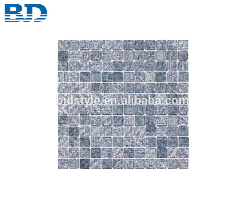 23x23mm Dark Blue Wall Backsplash Glass Mosaic Tile