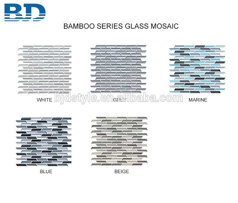 China Metallic Strips Kitchen Backsplash Glass Mosaic Tile