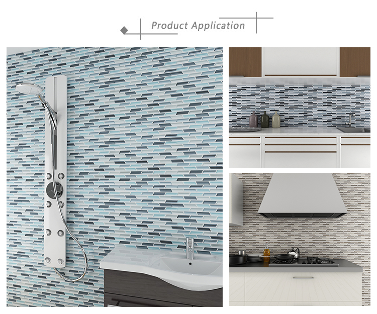 Linear Bathroom Kitchen Backsplash Glass Mosaic Tile