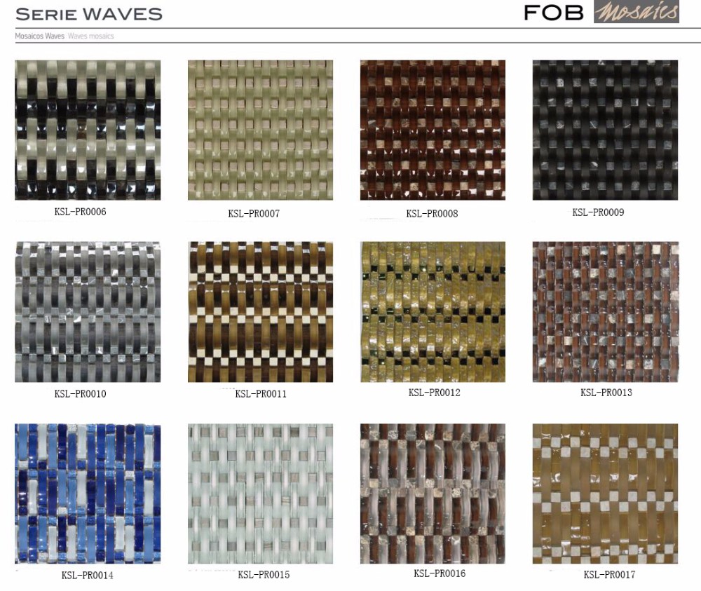 Wave Series Glass and Stone Mosaic