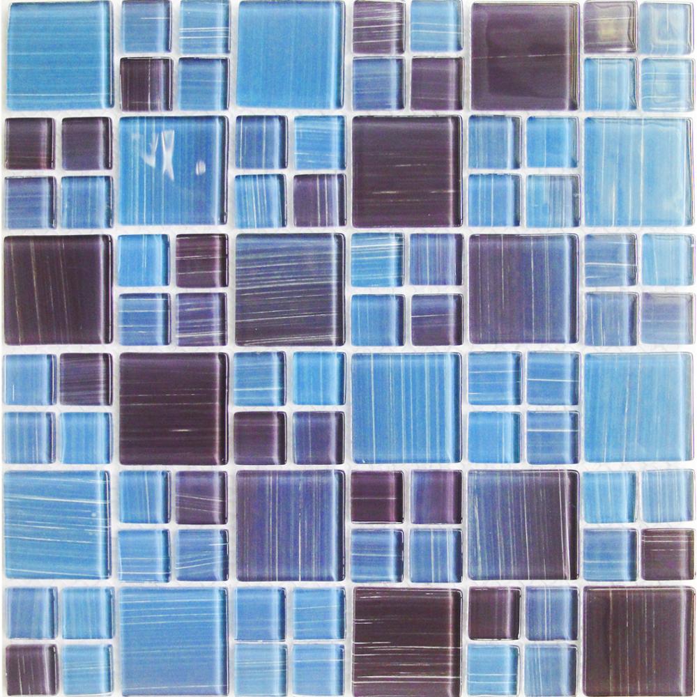 Color Crystal Glass Mosaic, Colored Glass Sheets, Mosaic Decorated Glass (KSL-132104)