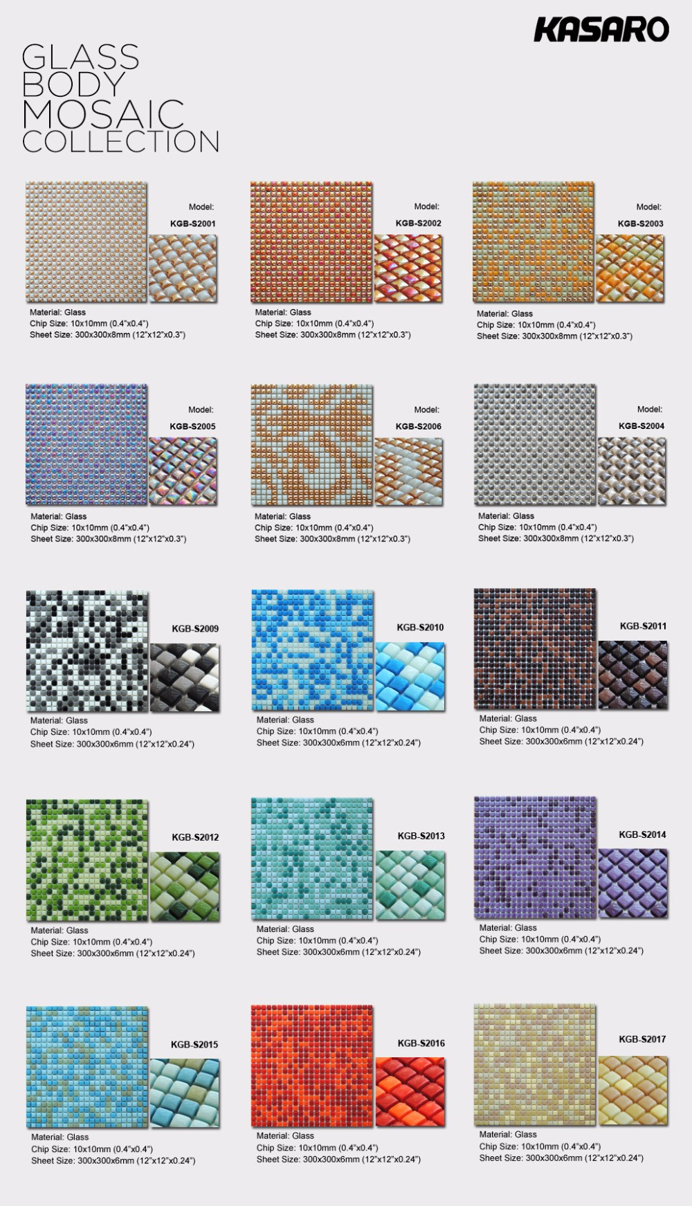 Indoor decorative Painting square Crystal glass mosaic, Mixed colors