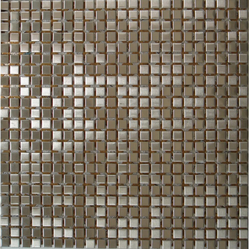 Silver Stainless Steel Mosaic Tile Kitchen Metal Mosaic Backsplash Tiles Hot Sale Bottom Price Peel And Stick Metal Tiles