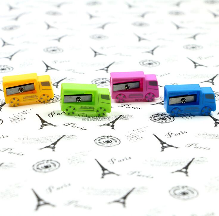 Portable car shape useable plastic pencil sharpener