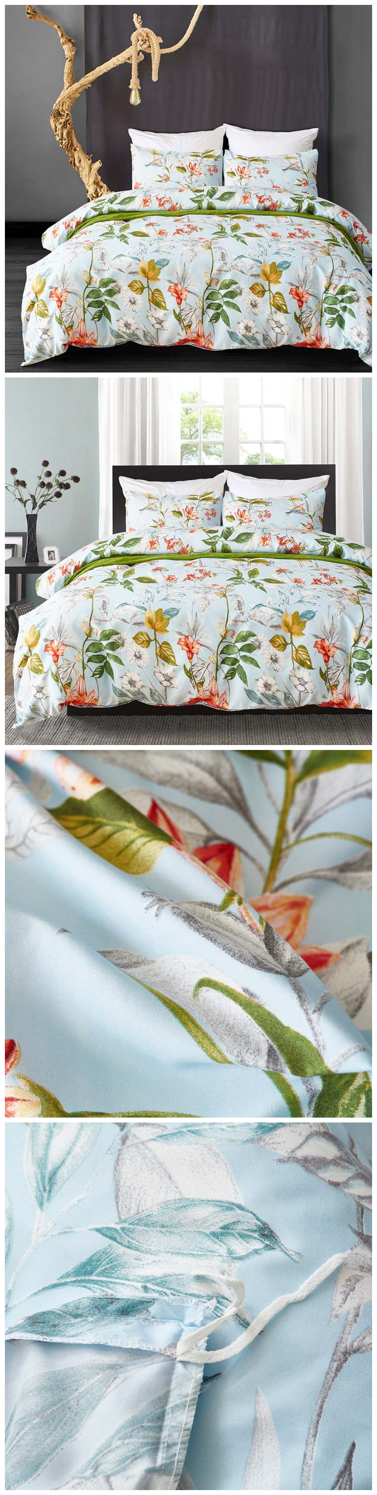 Made in China Flower Printing Bedding Set Bed Sheet