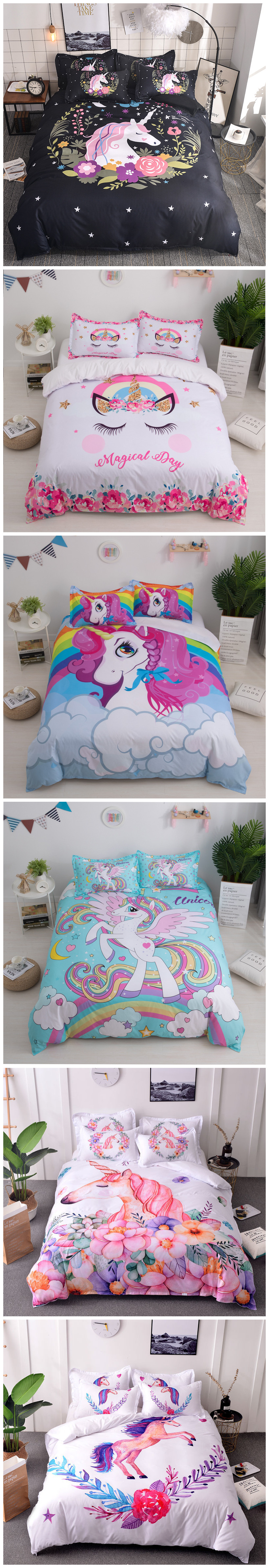 Made in China Printed Animal Sets Unicorn Bedding Set