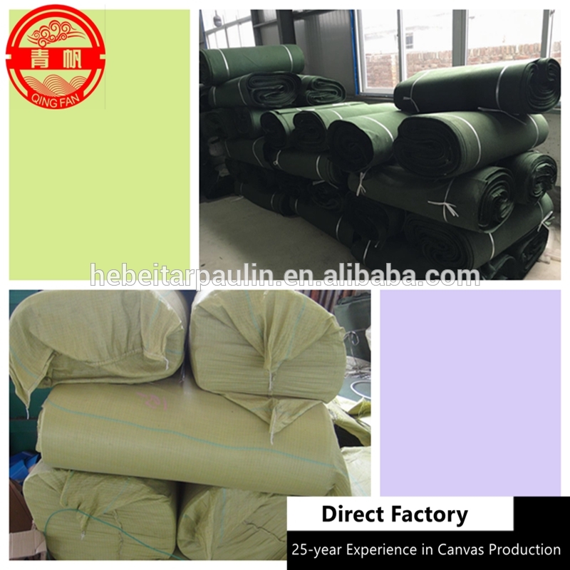 6*6 500gsm 0.8mm Thickness Army Green Air Permeable Polyester Canvas for Rain Proof Cover, Tent