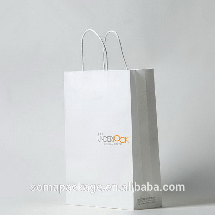 Modern and elegant in fashion hot sell custom craft paper gift bag