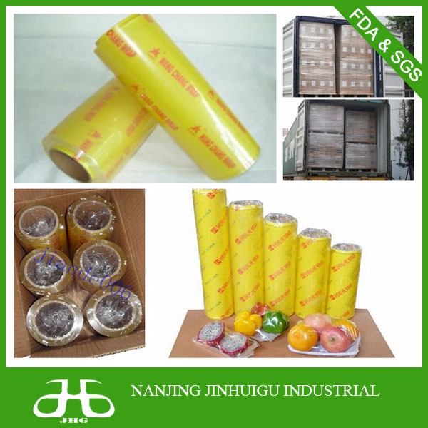 9-15 mic Super Clear PVC Cling Film for Vegetables Packing