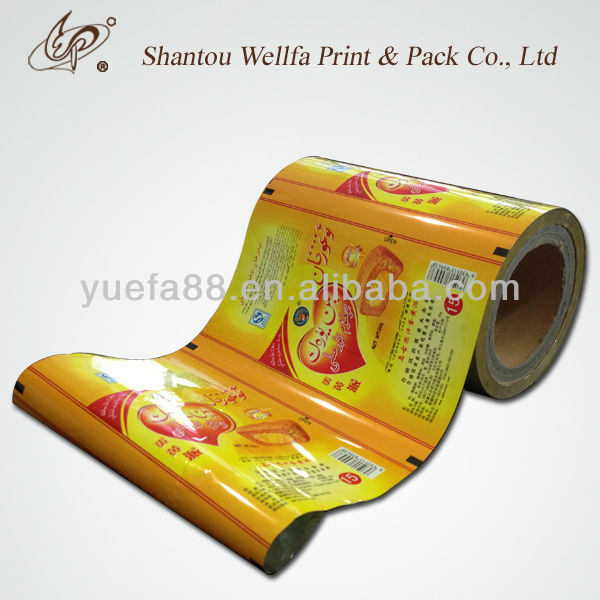 Metalized plastic film for snack food packaging