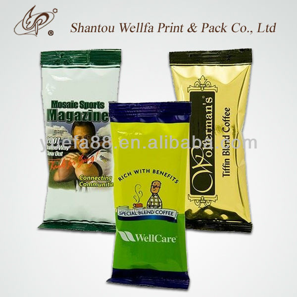 Small powdered drink sachet film in roll for 3-in-1 coffee