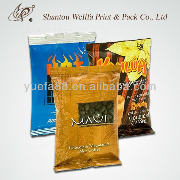 Small powdered drink sachet film in roll for 3-in-1 coffee