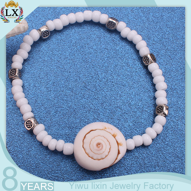 BLX-00346 Wholesale beach style natural simple daily acrylic conch shell boho bead bracelet for women