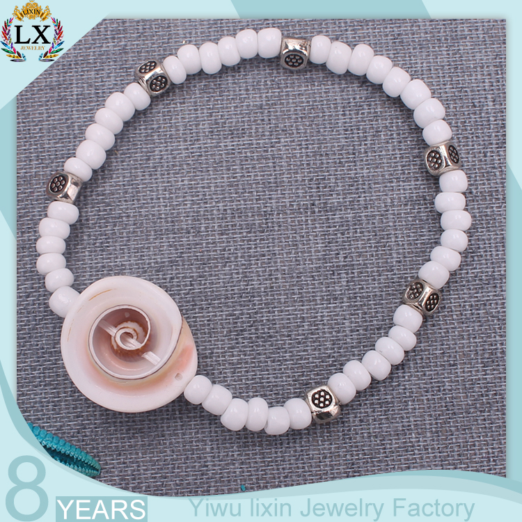 BLX-00346 Wholesale beach style natural simple daily acrylic conch shell boho bead bracelet for women