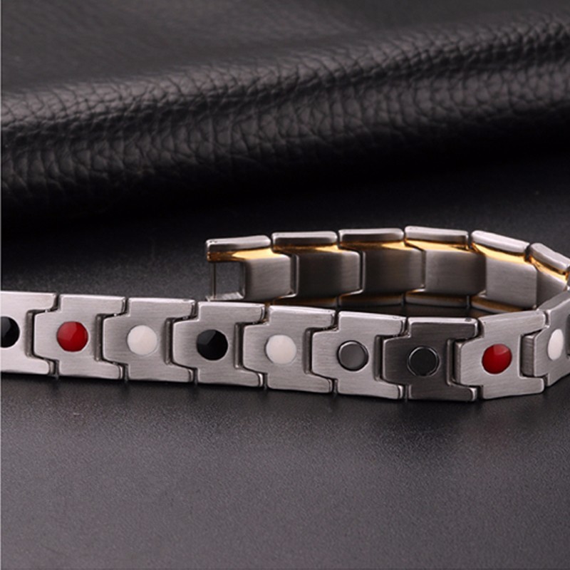 Hot sale gold plating stainless steel 4 in 1 energy magnetic bangle bracelet with crystal  stainless  steel  bracelet