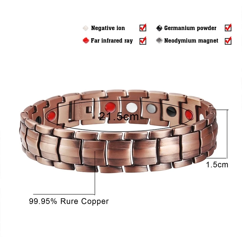 Popular Couple Men And Women Copper Magnetic Bracelets