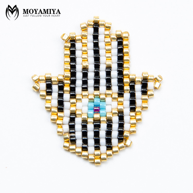 MI-P180187 Moyamiya Delica Beads Miyuki Hamsa Handmade Jewelry Custom Chain Micro Pave Pendant