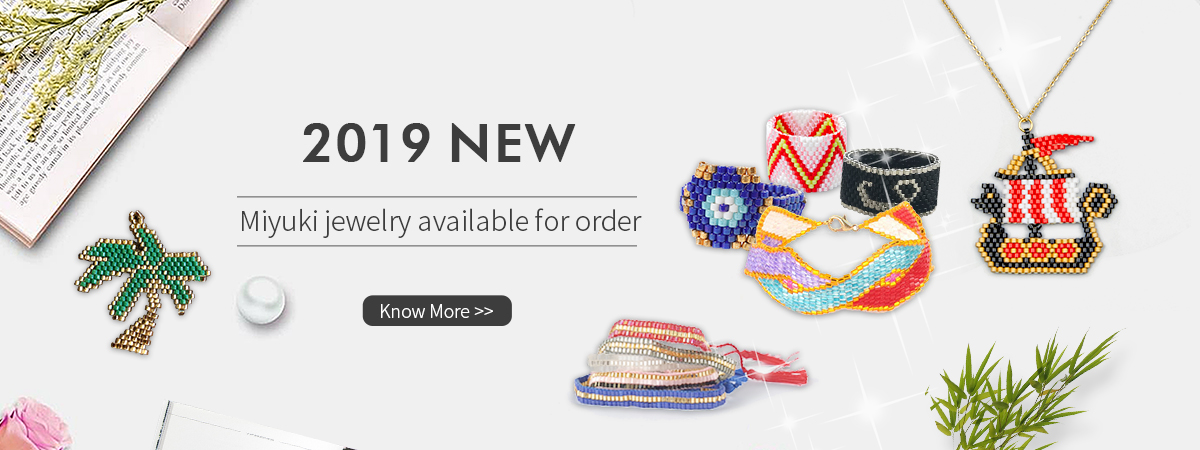 MI-S180029 Moyamiya Custom 2019 Miyuki Seed Beaded Tassel Bracelet Set Beaded Heart Bracelets