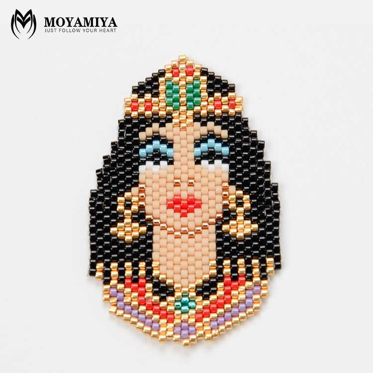 MI-P180083 Moyamiya Miyuki Handmade Jewelry Brand Cleopatra Egypt Girl Charms Indian Choker Necklace Cross Pendant
