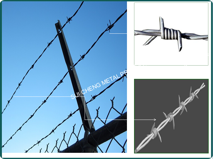 Guangzhou factory raw material barbed wire/single strand barbed wire/cheap barbed wire fence (free sample)